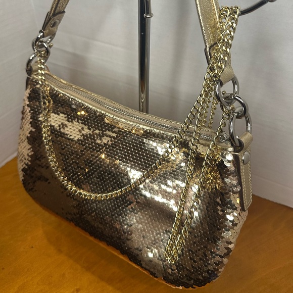 Coach Y2K Poppy 20010 Gold Sequin Women\'s Bag